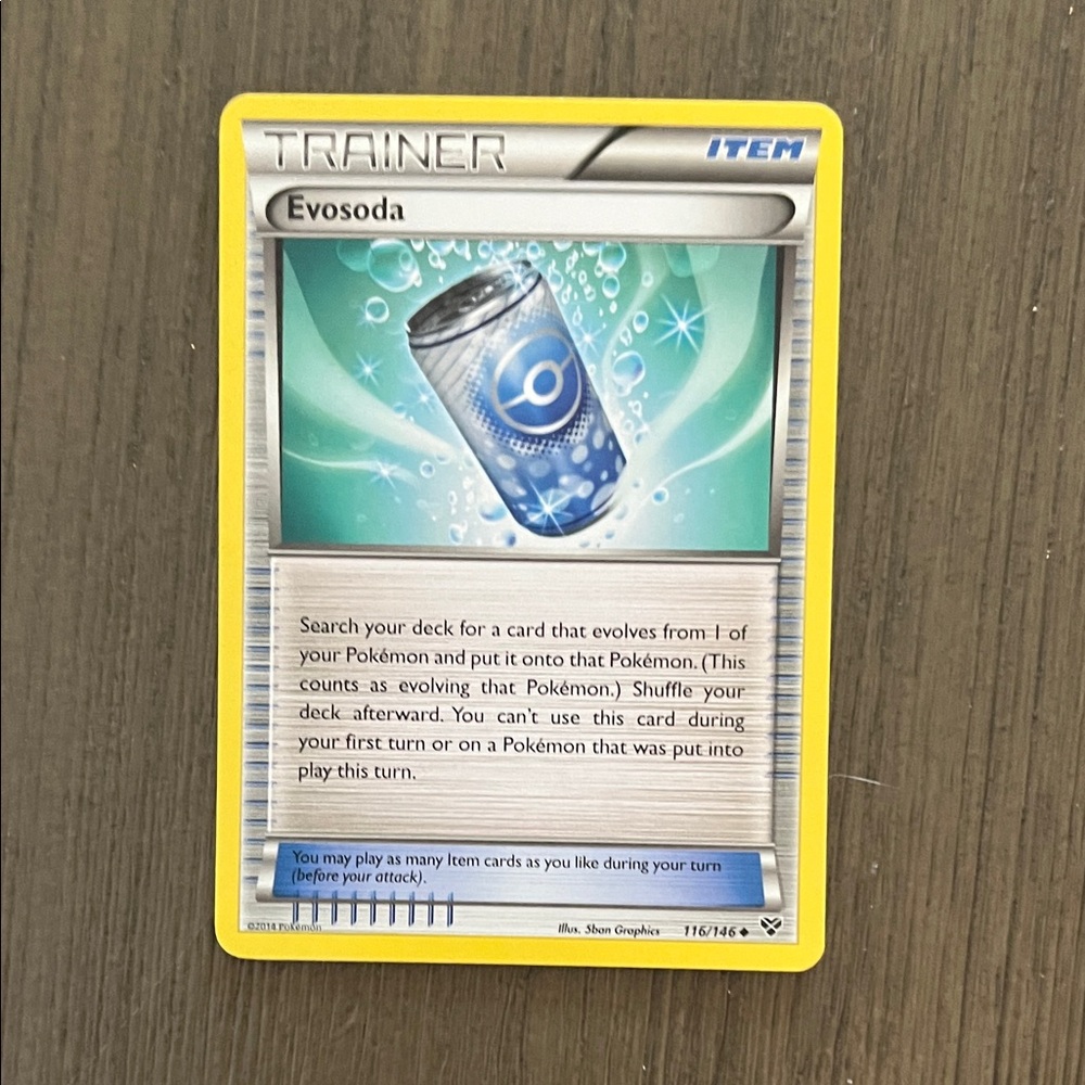 Pokemon Trainer Card - Evosoda with Blue and Yellow